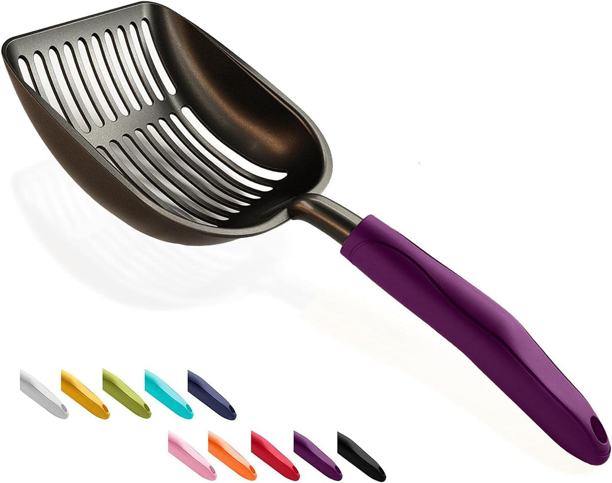 Cat Litter Scoop, Non-Stick Plated Aluminum Alloy Sifter - Large / #07 Violet