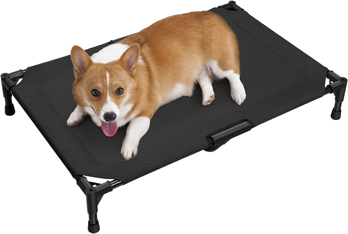 Love&go Elevated Dog Bed with Metal Frame - M - Black / Medium-29.9x19.5x5.5 inch - image 2