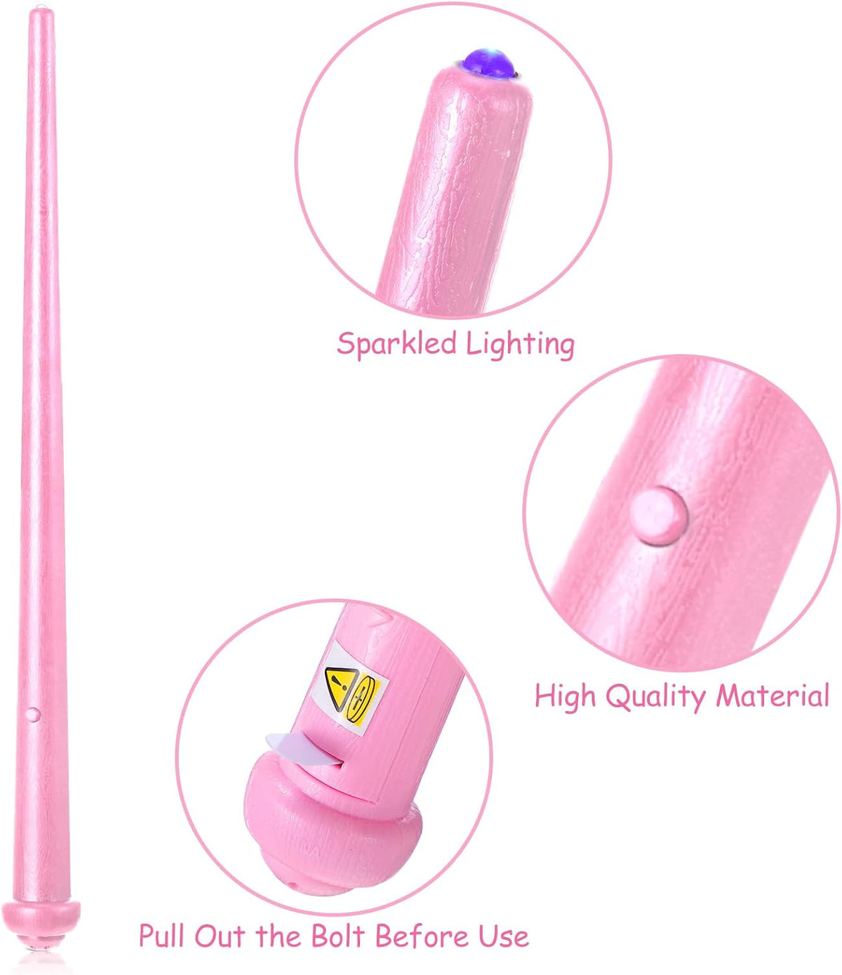Gejoy 2 Pcs Magic Wand for Kid Light up with Sound - Blue,pink - image 4