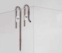 LANDEN 304 Stainless Steel Lily Pipes with Clamps for Rimless Glass Aquarium, Inflow and Outflow Set (Pipe Diameter 6mm)