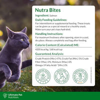 ULTIMATE PET NUTRITION Nutra Bites for Cats, Freeze Dried Raw Treats, Single Ingredient, Grain Free, Salmon, 2.5 Ounce