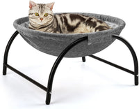 Raised Cat Hammock Bed, Pet Bed for for Indoor Cats - Gray / Plush