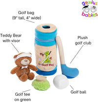 Genius Baby Toys My First Golf Bag plush baby golf toy set with club, ball, tee and teddy bear - view 7
