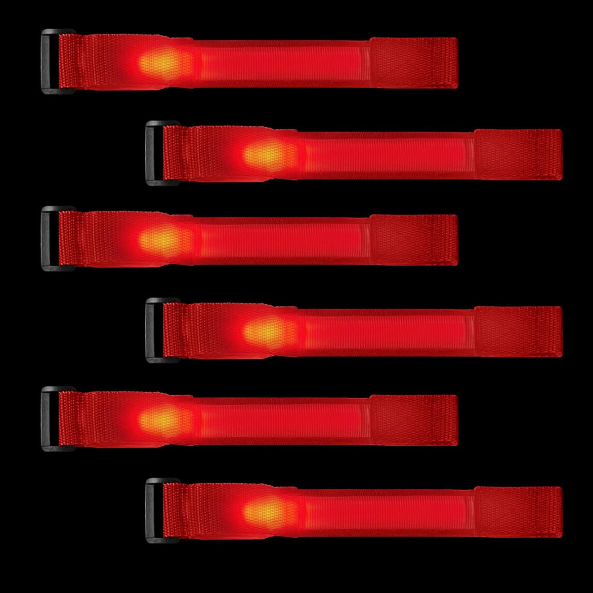 M.best 8pcs LED Light Up Bracelets Glow Flashing Wristbands Glow - 8pcs Red - image 3