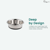 Deep Stainless Steel Dog Bowls, 3 US Cup Each - 2 Bowls / 2 Cups - image 3