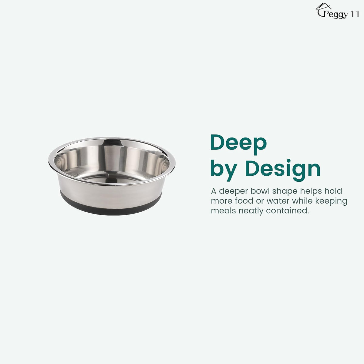 Deep Stainless Steel Dog Bowls, 3 US Cup Each - 2 Bowls / 2 Cups - image 3