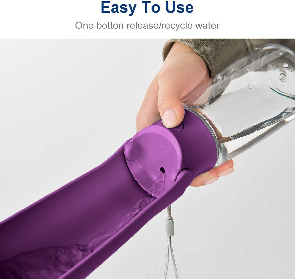 WePet Foldable Portable Dog Water Bottle Puppy Water Dispenser - #05 Purple / 12 oz - image 2