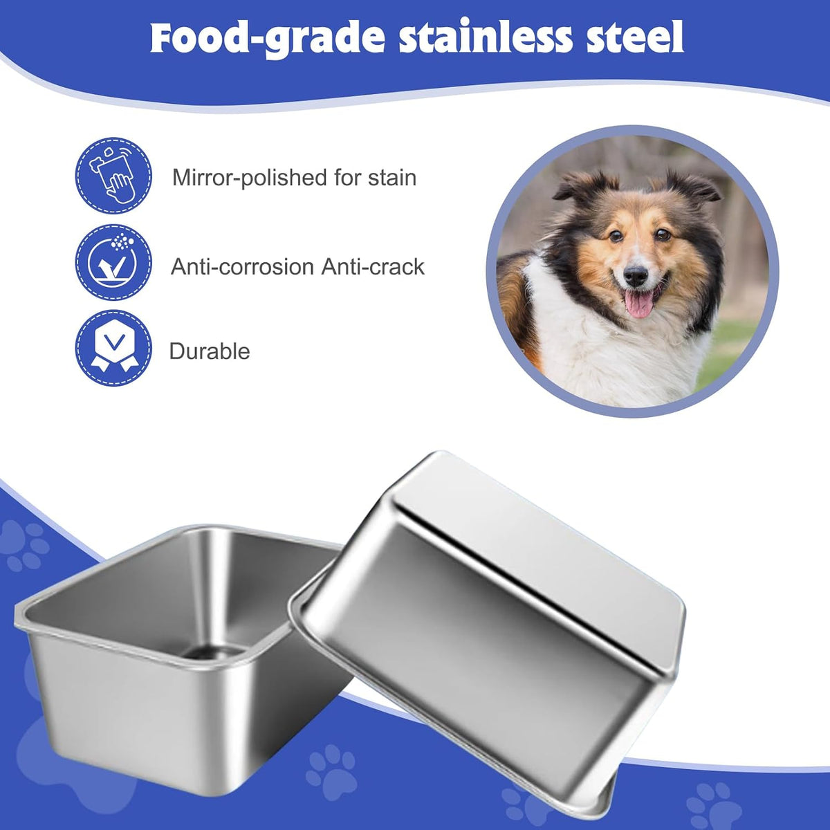 3 Gallon Large Dog Water Bowl, Stainless Steel Bowl, Giant Dogs – Essentials for Dogs - 2PCS(Original Color) / 3 Gallons - image 3