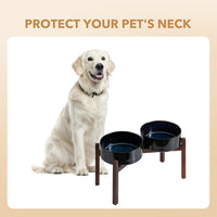Elevated Dog Bowls, Raised Ceramic Dog Bowl for Small & Medium Dogs – Essentials for Dogs - Double Bowls with Stand- Starry Sky / 7.6CUPS - image 3