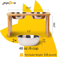 Elevated Dog Bowls, Bamboo Raised Dog Bowl Stand – Essentials for Dogs - Natural / Large: 10'' Tall-48oz Bowl - image 2