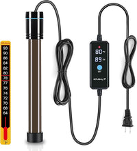 Orlushy 200W Submersible Aquarium Heater, Adjustable Fish Tank Heater with Digital Display External Controller, Overheat Protection and Free Thermometer for 20-40 Gallons Freshwater and Saltwater Tank