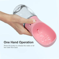 DEYACE Dog Water Bottle, Leak Proof Portable Pet Water Bottles for Dogs, Puppy Water Dispenser - Pink 12oz - image 3