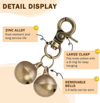 Bells for Dog Collars - 2 Pack Pet Hanging Ring Bell Accessories for Dog & Cat, Pet Pendant Collar - Bronze & Bronze - Gloss / Small - image 3