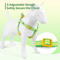 Stripe Step in Dog Harness for Small Dogs, Freedom Nylon Dog Halter Vests, Lightweight and Escape Proof Puppy Harness, Quick Fits for Small Medium and Large Dogs, Green XS