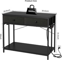 VOWNER 40 Gallon Aquarium Stand with Power Outlet & Cabinet Storage - Black / 39.4" L x 18.9" W x 31.5"H - image 2