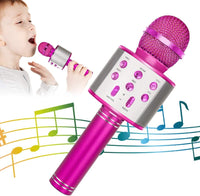 Kids Karaoke Microphone, Wireless Bluetooth Toy Microphone Christmas Gift – Fun for Kids & Family - Rose Red