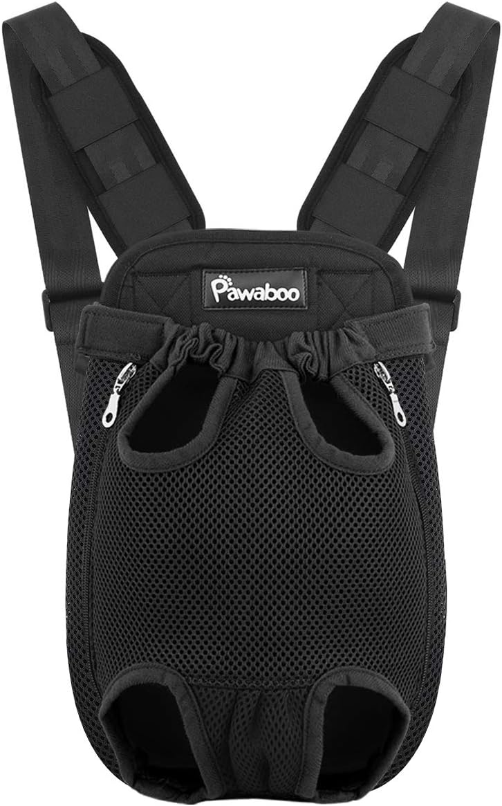 Pawaboo Pet Front Carrier Backpack for Small Medium Dogs – Essentials for Dogs - A-Black / Medium (Pack of 1)