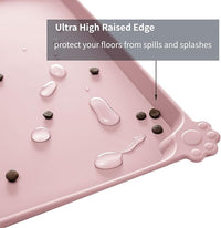 Waterproof Pet Feeding Mat with High Raised Edges, Heavier and Thicker Placemats for Cat Dog Water Bowl with BPA Free, Dogs Cats Food Mats for Messy Drinkers to Prevent Spill and Protect Floors