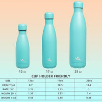 Insulated Water Bottles,17 oz Double Wall Stainless Steel Vacumm Metal Flask for Sports Travel,Turquoise