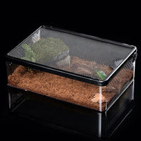 Reptile Feeding Box Snake cage Clear Terrarium for Snake Geckos Frog Lizards Chameleons Serpents Snake Scorpion Snail Insect Hermit Crab Isopods Reptiles Enclosure (12.6x8.6x3.9inch)