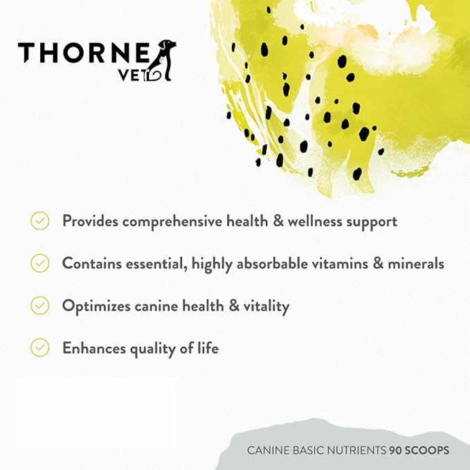 ThorneVet Canine Basic Nutrients Powder – Multivitamin Support for Dogs, 90 Scoops