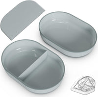 Bowl & Mat Set for Automatic Microchip Cat Pet Feeder - Grey Bowls / 2+1 Pack