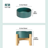 SPUNKYJUNKY Ceramic Elevated Dog Bowls 2 Pack - Small - 1.7 CUPS*2 / Green - image 2