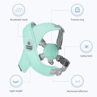 Patas Lague Dog Harness Medium Sized Dog Pet Vest with Leash Set Pink - Green / S (Neck 18.1-21.2'' Chest 21.2-25.2'') - image 3