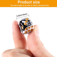 24 of Pack 16MM 6 Sided Dice Set, Two Colours D6 Game Dice Set - 16mm Black-white - image 2