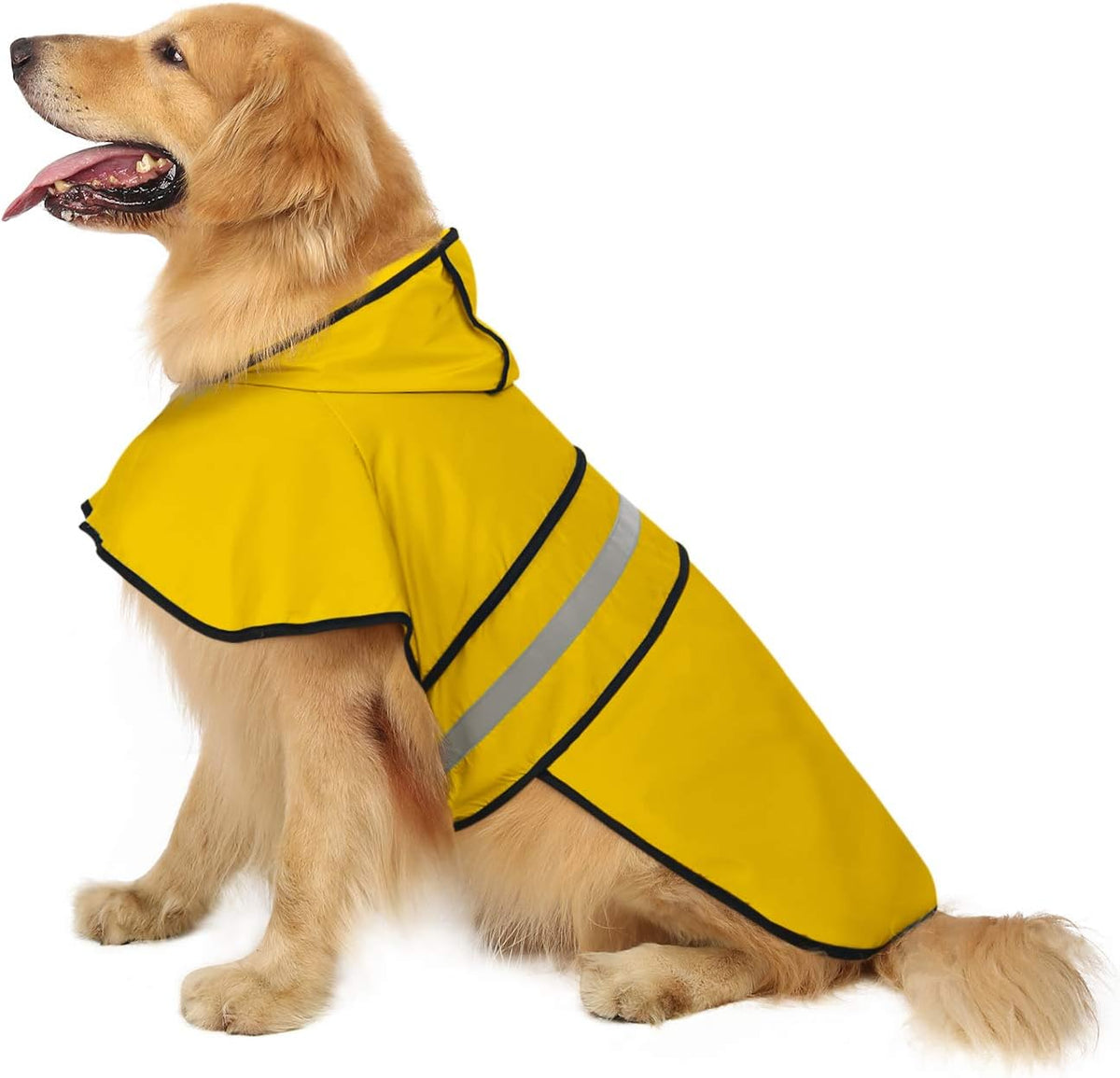 HDE Dog Raincoat with Hood & Leash Hole S-XL Dog Rain Jacket Ducks L – Essentials for Dogs - X-Large / Yellow