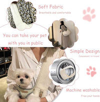 NATUYA Small Dog Carrier Sling Cat Sling,Adjustable Strap Hand Free Pet Puppy for Outdoor Traveling Subway (White, Canvas)