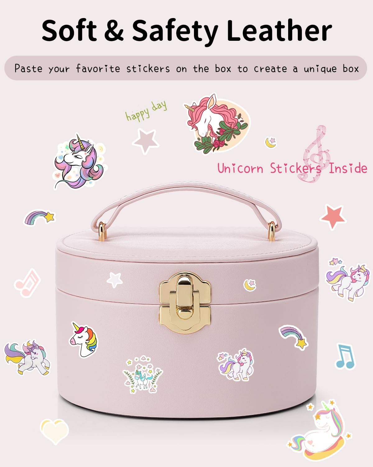 VLANDO Musical Jewelry Box for Girls - A.Light Pink - image 4