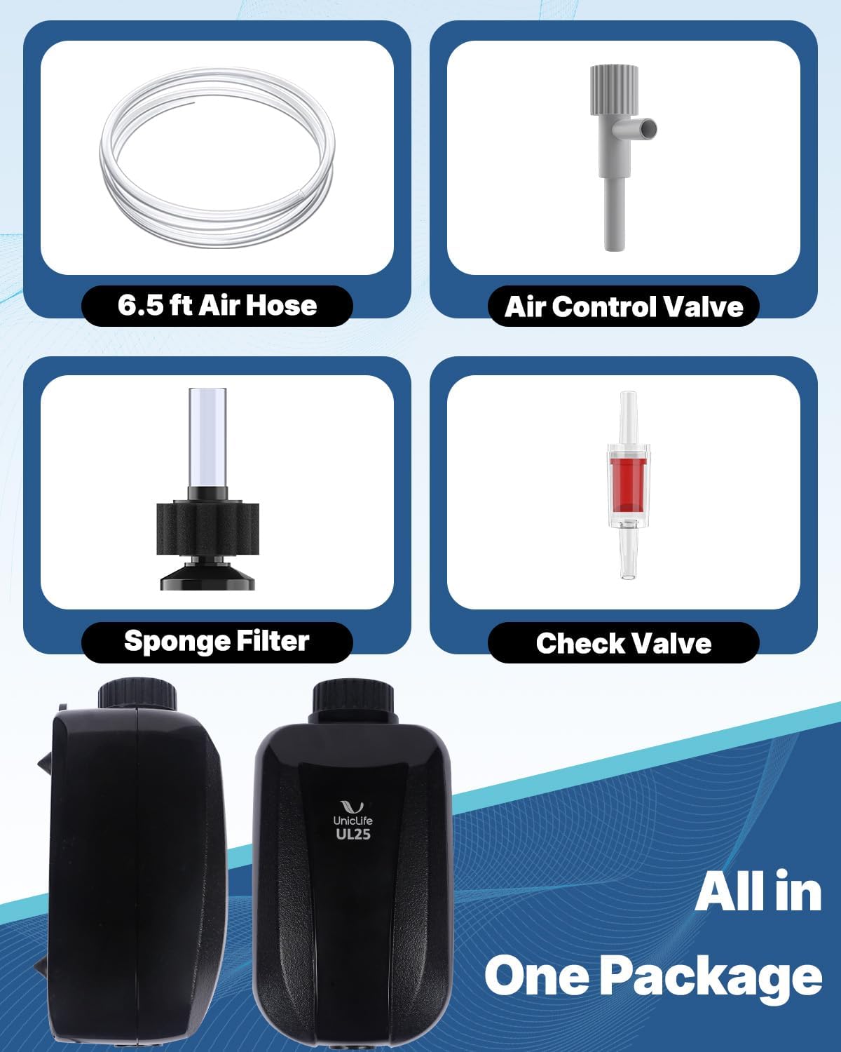 Uniclife Aquarium Air Pump - 5 - 30 Gallons - image 3