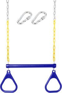 Take Me Away 18'' Trapeze Swing Bar Rings 48'' Heavy Duty Plastic - Blue