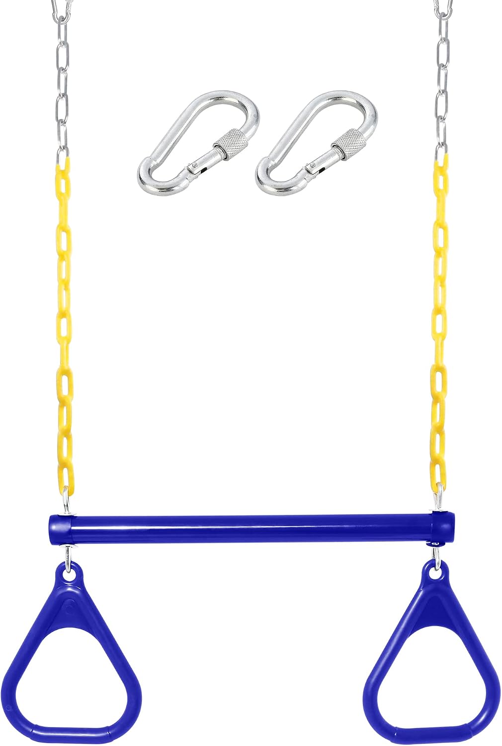 Take Me Away 18'' Trapeze Swing Bar Rings 48'' Heavy Duty Plastic - Blue