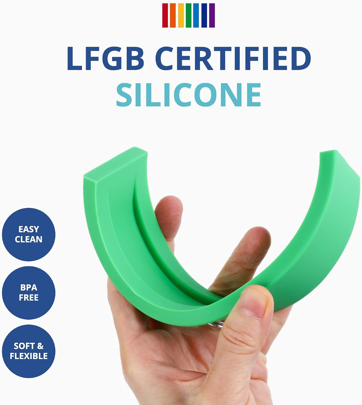BLUE GINKGO 10-Piece Silicone Rainbow Stacker, Montessori Toy - 10 Layer - image 3