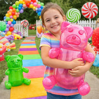 4E's Novelty inflatable gummy bears, six 24 inch floats in red, green, blue, yellow, purple and pink - view 4