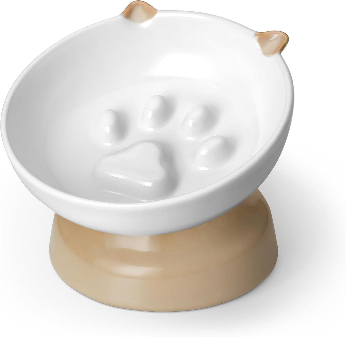 vancasso Slow Feeder Cat Bowls - Brown