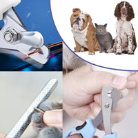 Pet Nail Clippers and Trimmers Set Safety Guard to Avoid Over Cutting - Blue - image 4