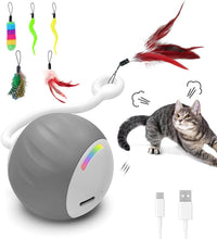 Upgraded 2.36 Inch Large Interactive Cat Toys Ball for Indoor Cats - Gray