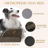 Comfort Expression XXL Orthopedic Dog Bed for Extra Large Dogs, Waterproof Orthopedic Foam Dogs Beds, Washable Dog Sofa Bed with Non-Slip Bottom & Removable Cover(XX-Large,Dark Green)