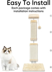 Cat Scratching Post for Indoor Cats - Beige / Scratcher only - image 4