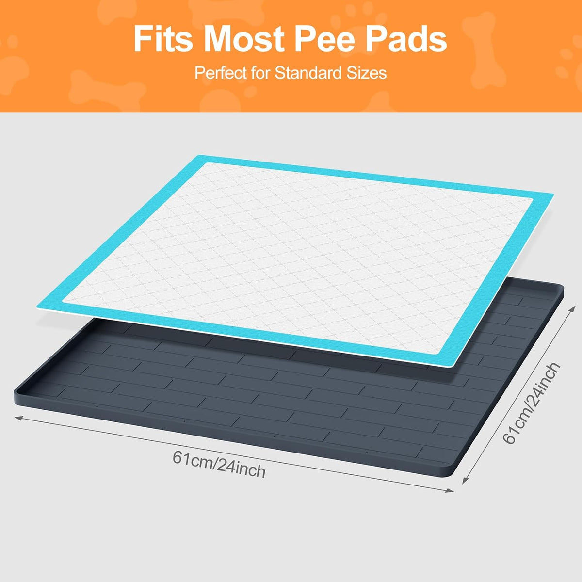 Pee Pad Tray Holder for Dogs - Dark Gray / 24 x 24 Inches - image 2