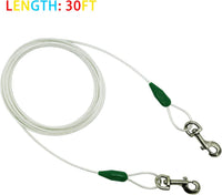 30ft Reflective Tie-Out Cable for Heavy Dogs Up to – Essentials for Dogs - 60lbs30ft / Darkgreen & Silver - image 2