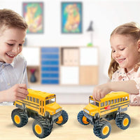 ArtCreativity 5 inch yellow diecast monster school bus pullback toy with big tires - view 8