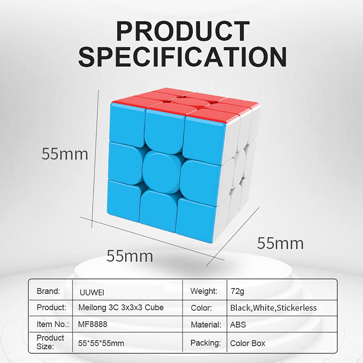 3x3x3 Speed Cube, Stickerless Magic Cube - image 3