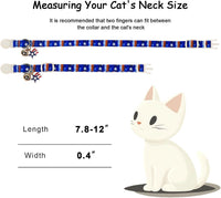 2 Pack Cute Cat Collars - Cartoon Bee Ladybug Breakaway Cat Collar with Bell & Matching Pendant - Blue Patriotic - image 4