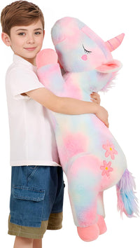 32inch Cute Giant Pink Unicorn Plush, Jumbo Soft Body Pillow Pet - 32 Inch Rainbow Unicorn / 32 inch