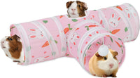 Guinea Pig Tunnel Hideout 3-Way Collapsible Small Pet Tubes - Pink