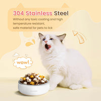 Pawaii Small Dog Bowl, 12 oz Stainless Steel Food and Water Bowl, 1 Pack – Essentials for Dogs - 12oz / Cream White - image 2
